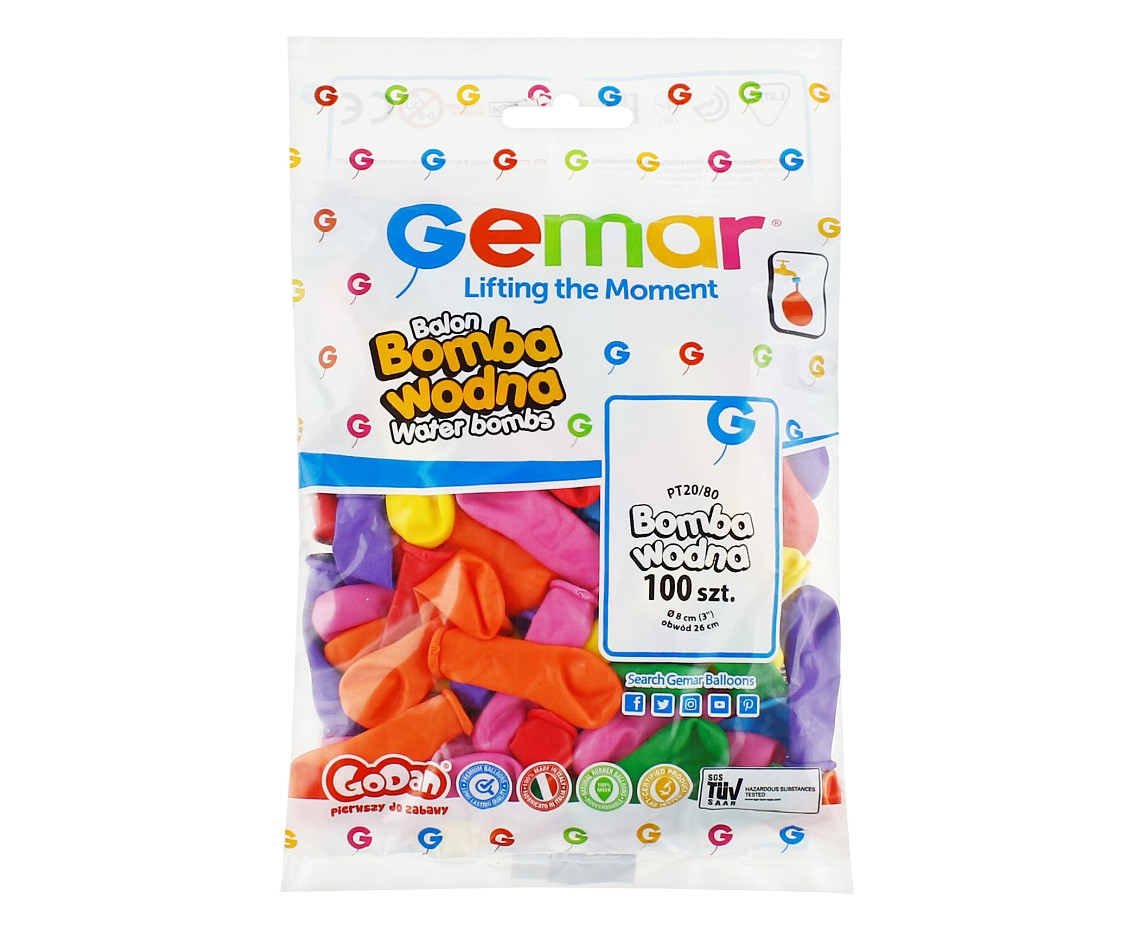 Balony Gemar, bomby wodne, 100szt.