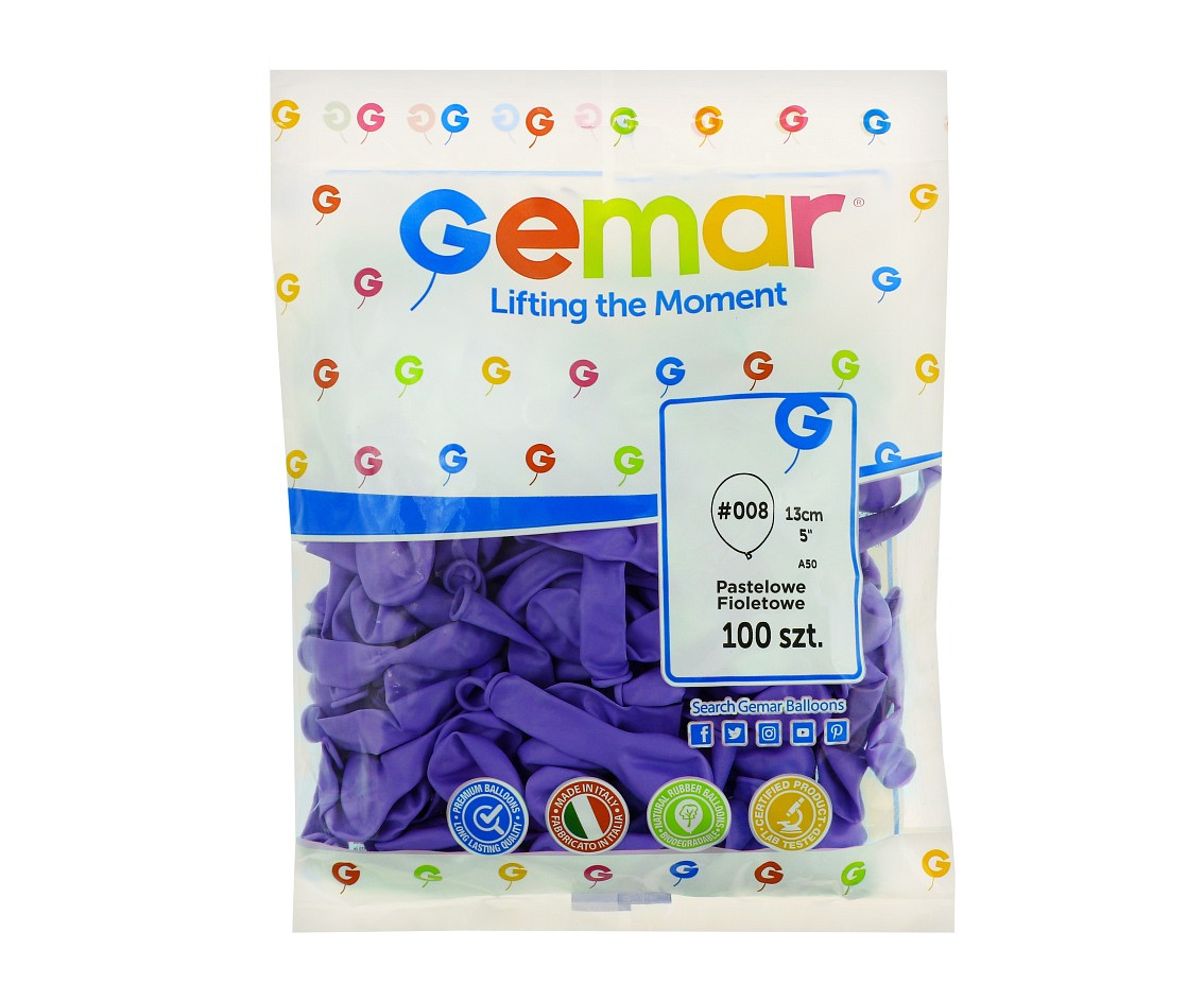 Balony Gemar 5", pastel fioletowe, 100szt.