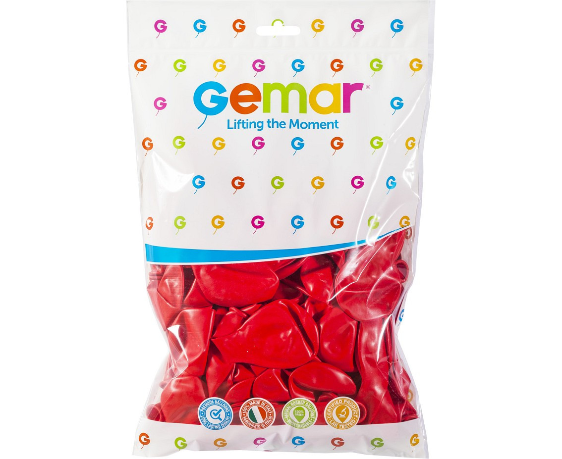 Balony Gemar 9", pastel ciemnoczerwone, 100szt.