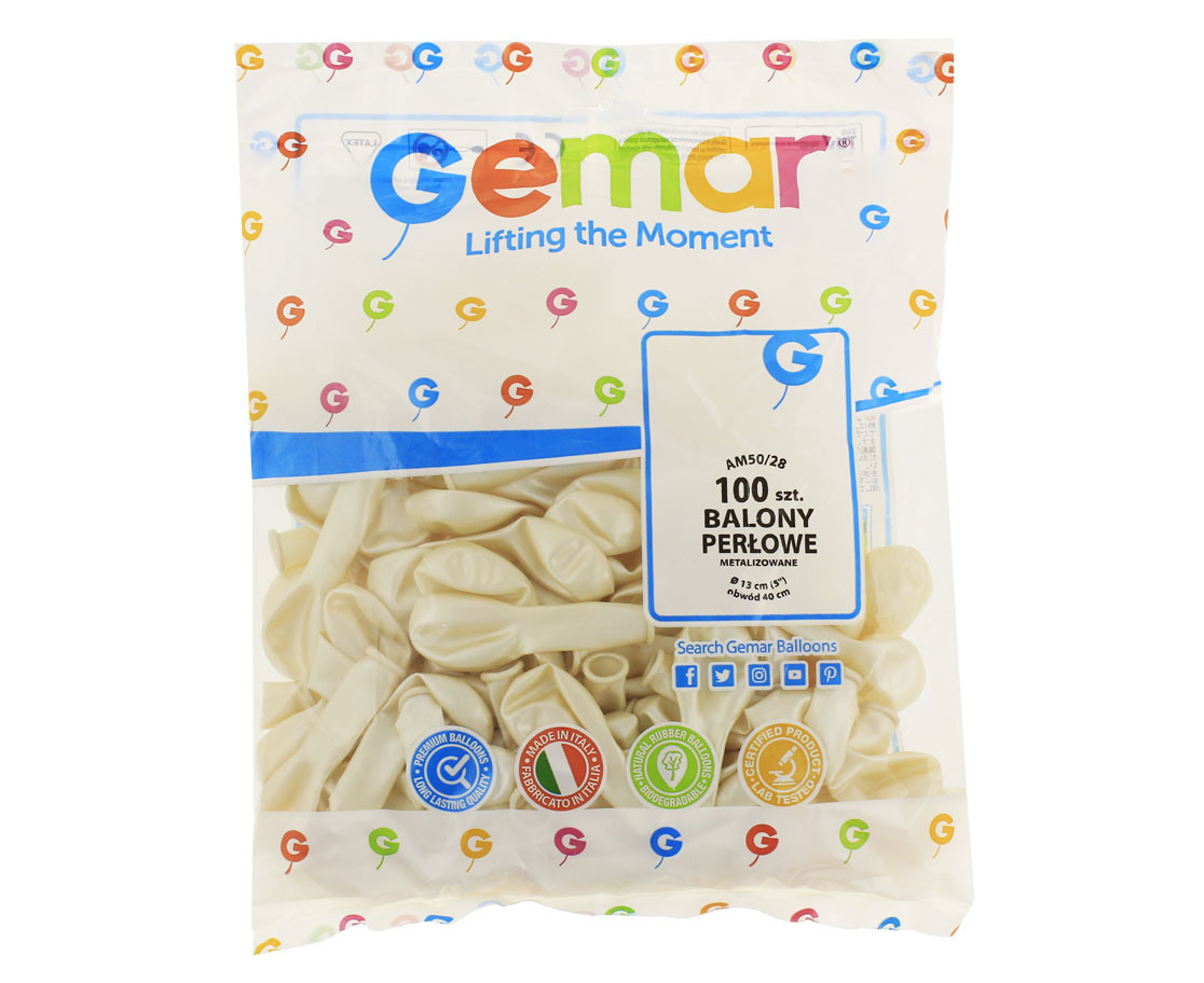 Balony Gemar 5", metalik perłowe, 100szt.