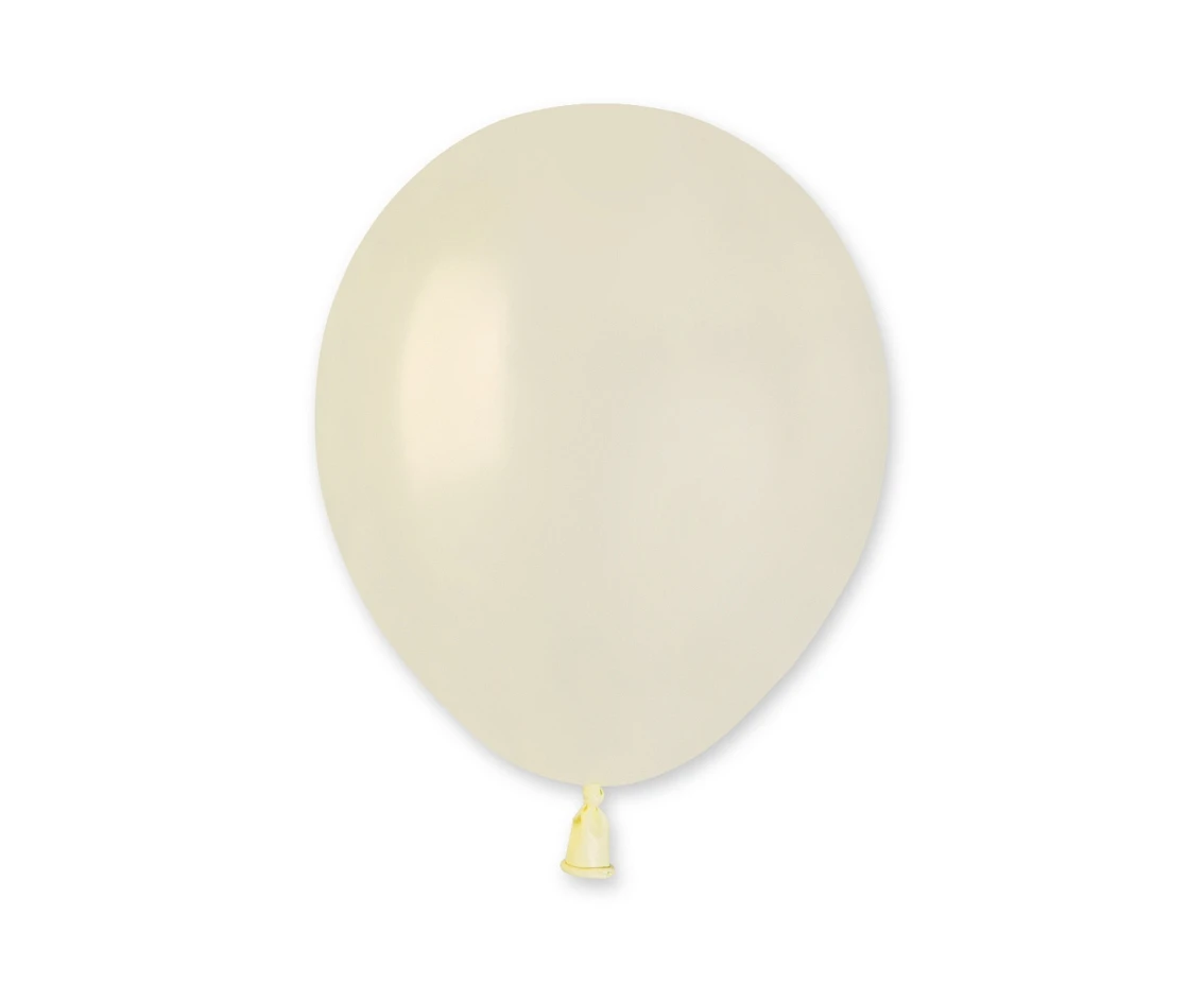 Balony Gemar 5", metalik kość słoniowa, 100szt.