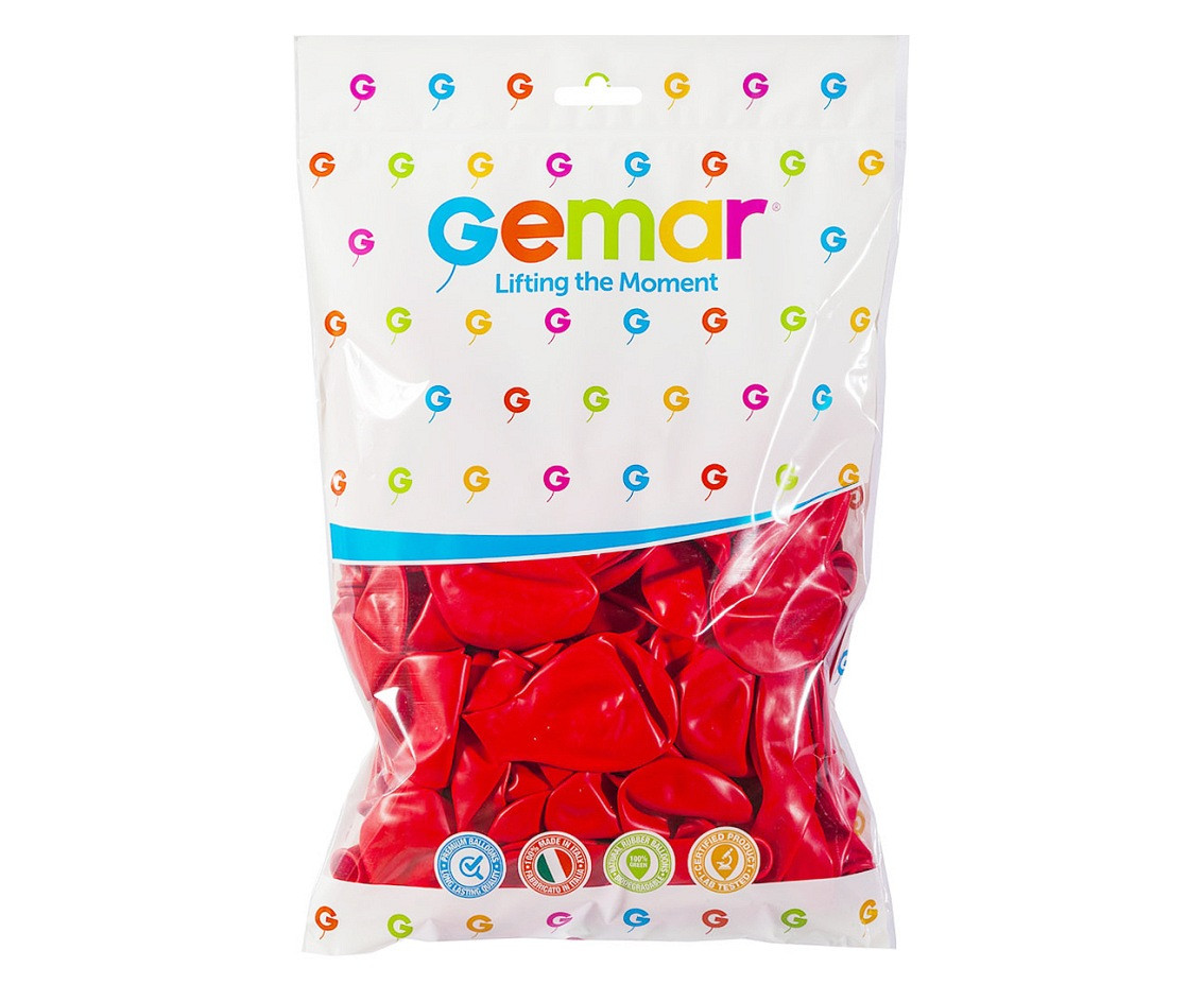 Balony Gemar 10", pastel ciemnoczerwone, 100szt.