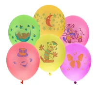 Balloons Gemar 18", pastel with different print, 100pcs