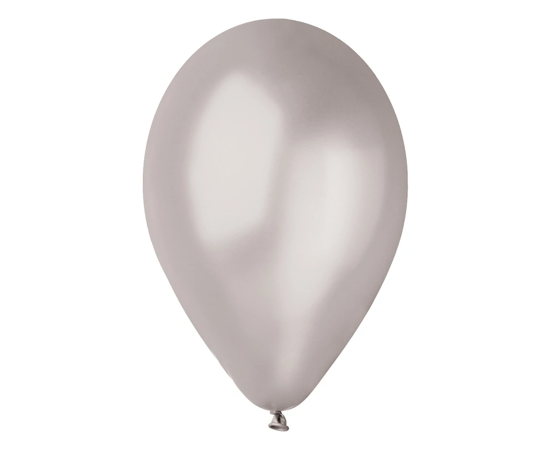 Balony Gemar 10", metalik srebrne, 100szt.