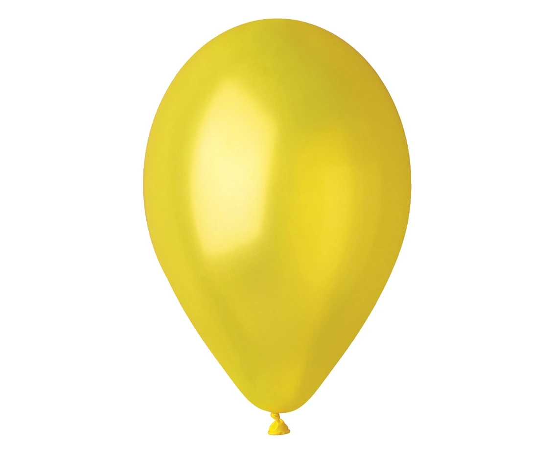 Balony Gemar 10", metalik żółte, 100szt.