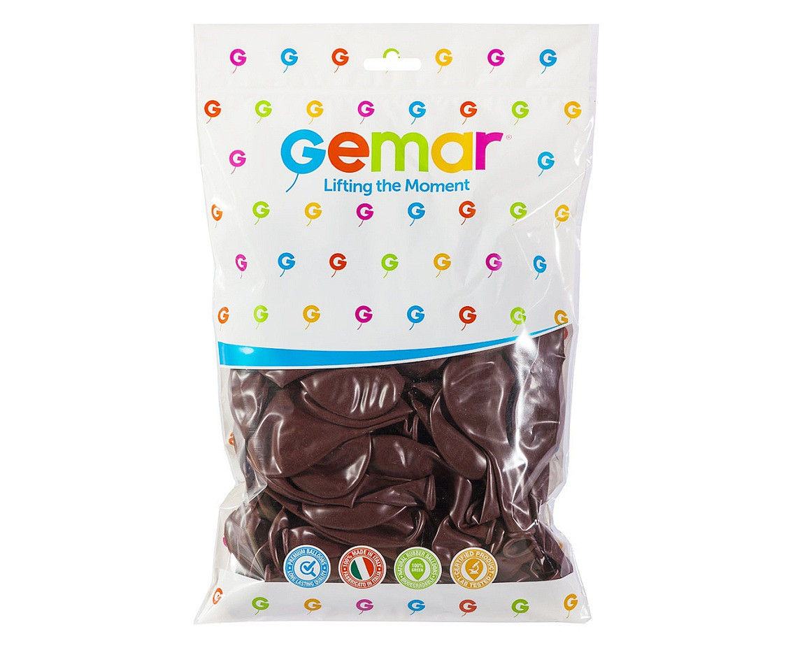 Balony Gemar 12", pastel burgundowe, 100szt.