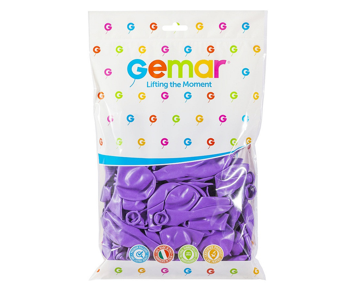 Balony Gemar 12", pastel lawendowe, 100szt.