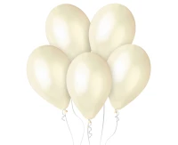 Balony Gemar 12", metalik kość słoniowa, 100szt.