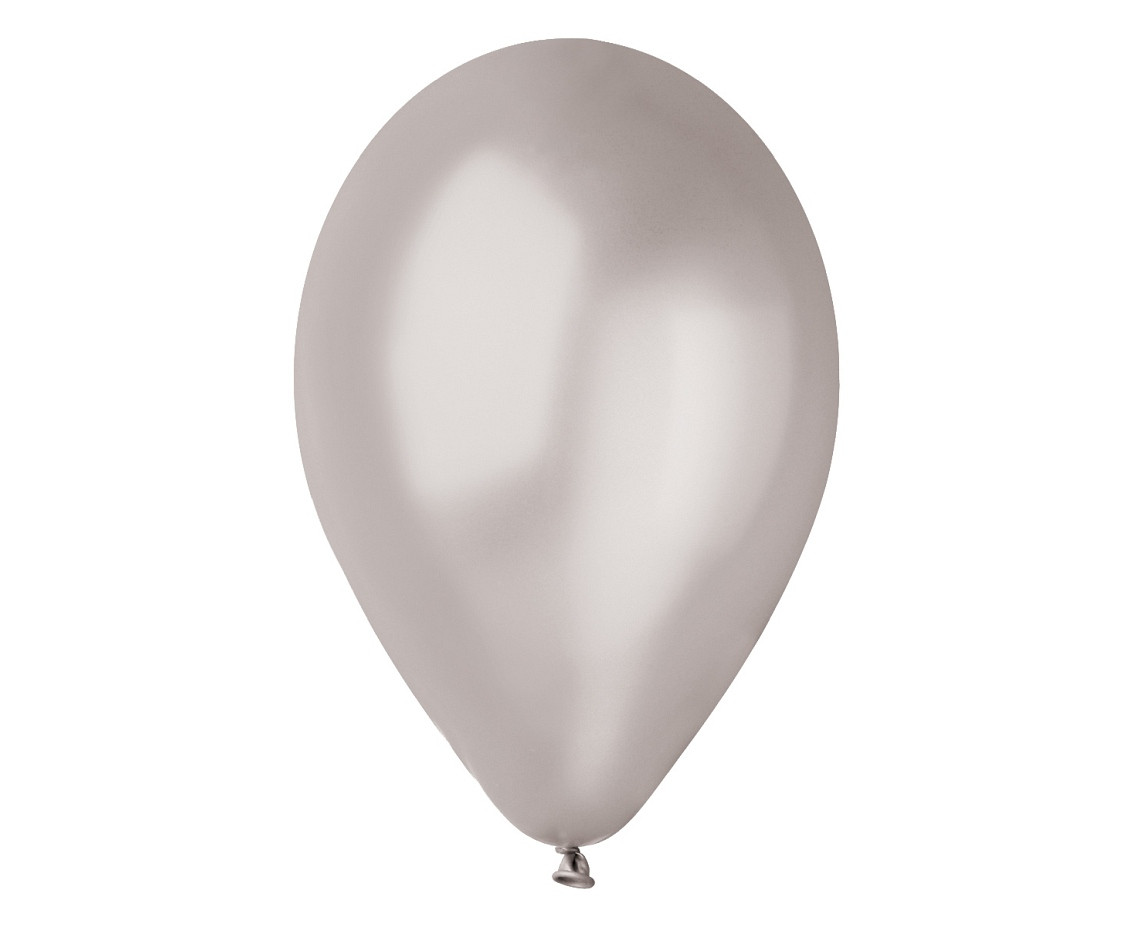 Balony Gemar 12", metalik srebrne, 100szt.
