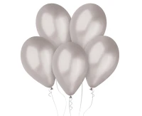 Balony Gemar 12", metalik srebrne, 100szt.