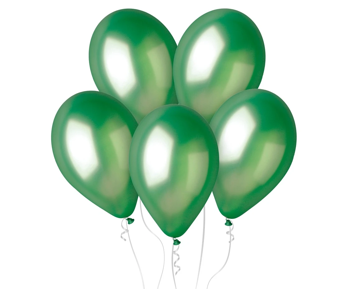 Balony Gemar 12", metalik zielone, 100szt.