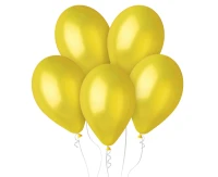 Balony Gemar 12", metalik żółte, 100szt.