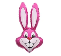 Foil balloon 14" FX - Rabbit - Rabbit (pink),  unpacked (flat)