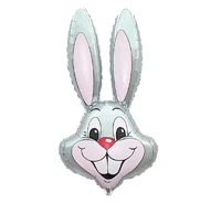 Foil balloon 14" FX - Rabbit - Rabbit (gray),  unpacked (flat)