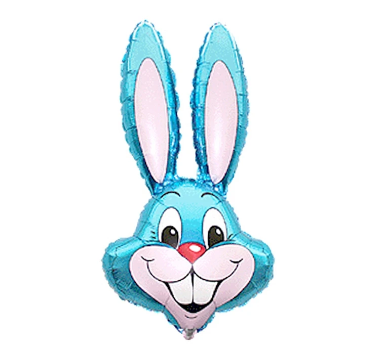 Foil balloon 14" FX - Rabbit - Rabbit (blue),  unpacked (flat)