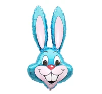Foil balloon 14" FX - Rabbit - Rabbit (blue),  unpacked (flat)
