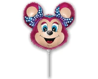 Foil balloon 14" FX - Babsy Mouse (pink),  unpacked (flat)