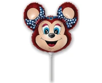 Foil balloon 14" FX - Babsy Mouse (red),  unpacked (flat)