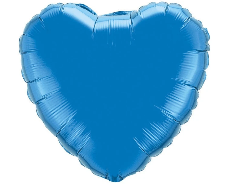 Foil balloon 18" FX - Heart (blue),  unpacked (flat)