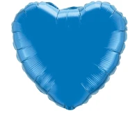 Foil balloon 18" FX - Heart (blue),  unpacked (flat)