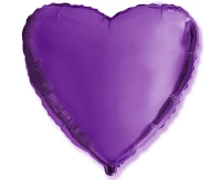 Foil balloon 18" FX - Heart (purple),  unpacked (flat)