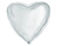 Foil balloon 18" FX - Heart (silver),  unpacked (flat)