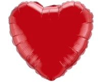 Foil balloon 18" FX - Heart (red),  unpacked (flat)