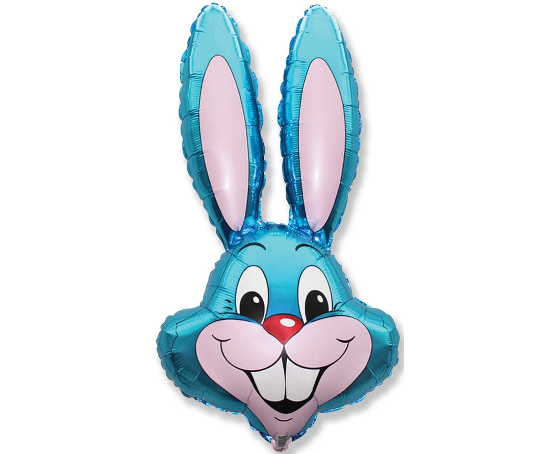 Foil balloon 24" FX - Rabbit (blue),  unpacked (flat)