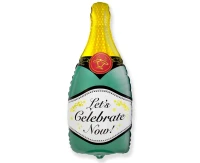 Foil balloon 24" FX - Champagne bottle,  unpacked (flat) EOL