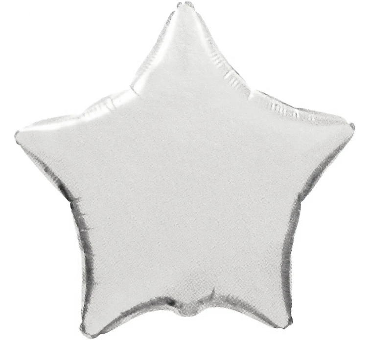 Foil balloon 18" FX - Star (silver),  unpacked (flat)