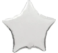 Foil balloon 18" FX - Star (silver),  unpacked (flat)
