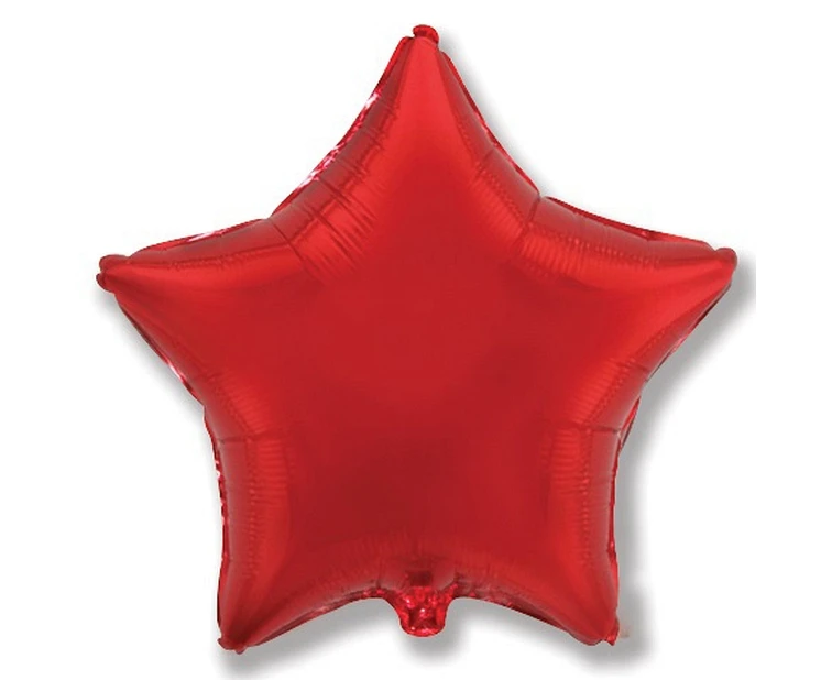 Foil balloon 18" FX - Star (red),  unpacked (flat)