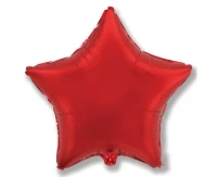 Foil balloon 18" FX - Star (red),  unpacked (flat)