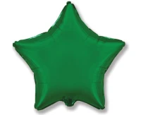 Foil balloon 18" FX - Star (green),  unpacked (flat)