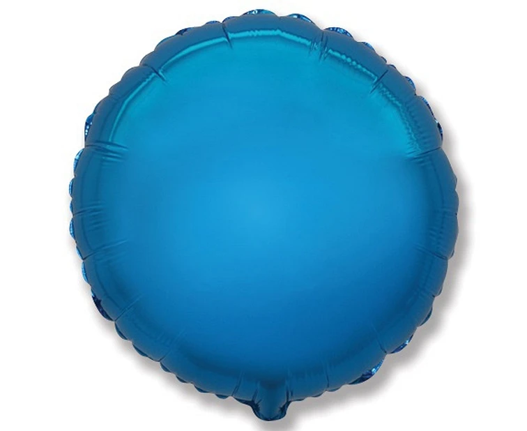 Foil balloon 18" FX - Round (blue),  unpacked (flat)