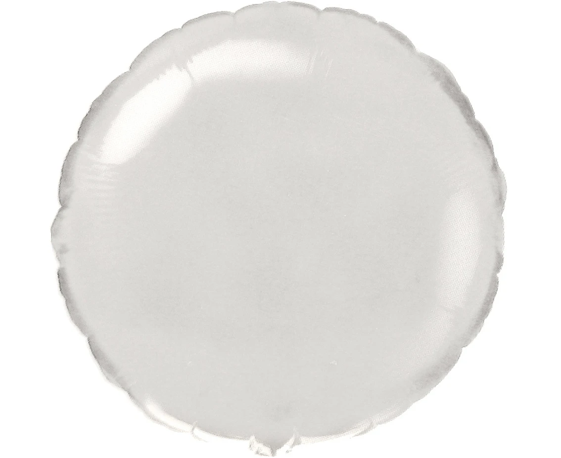 Foil balloon 18" FX - Round (white),  unpacked (flat)