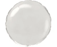 Foil balloon 18" FX - Round (white),  unpacked (flat)