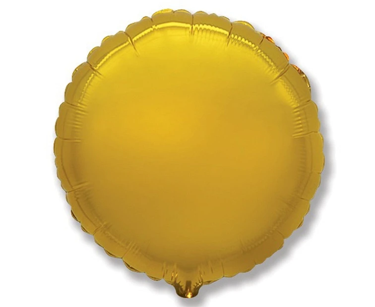 Foil balloon 18" FX - Round (gold),  unpacked (flat)