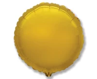 Foil balloon 18" FX - Round (gold),  unpacked (flat)