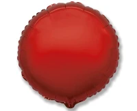 Foil balloon 18" FX - Round (red),  unpacked (flat)