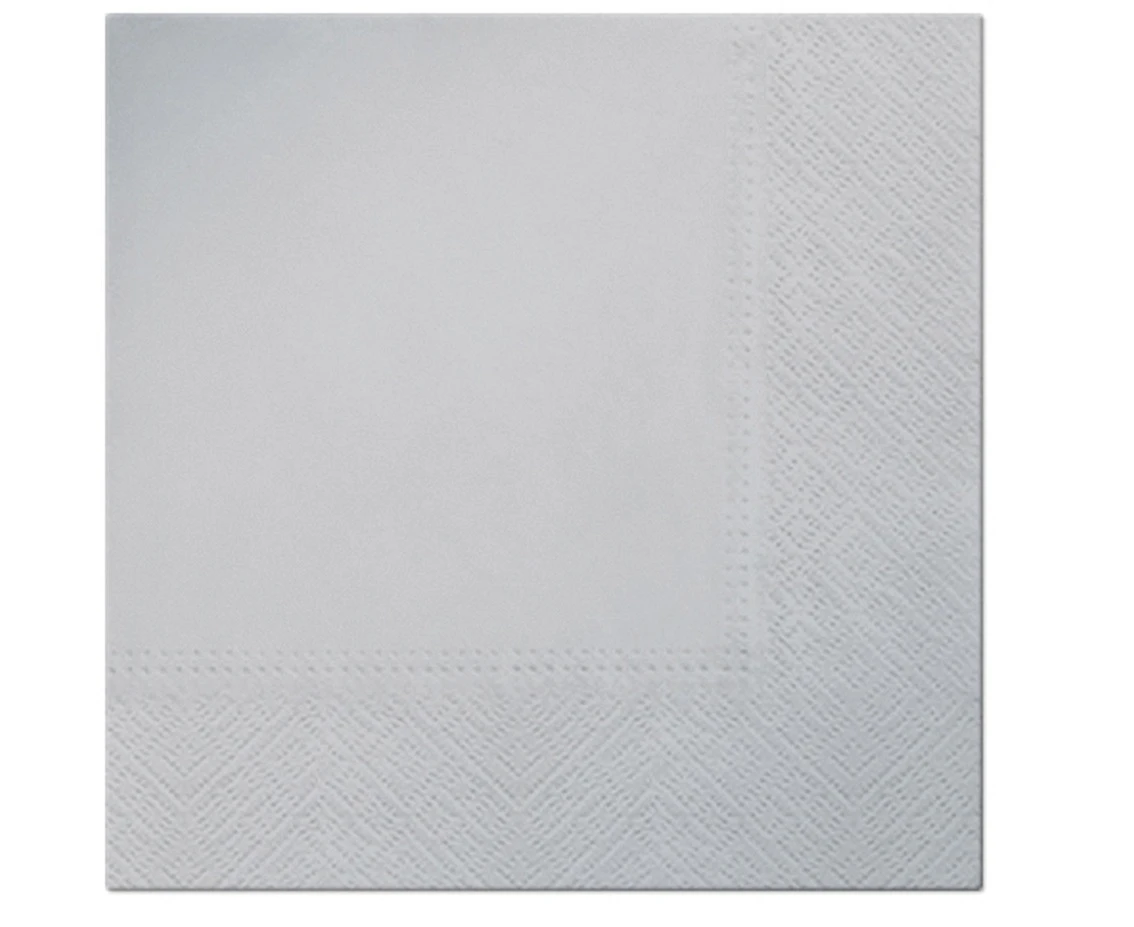 PAW Paper napkins PAW, silver, solid colour, 33 x 33 cm / 20 pcs.