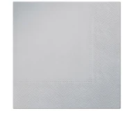 PAW Paper napkins PAW, silver, solid colour, 33 x 33 cm / 20 pcs.
