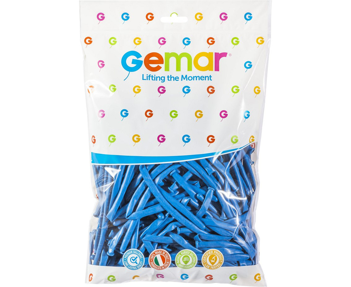 Balloons Gemar, modelling balloon, blue, 100pcs