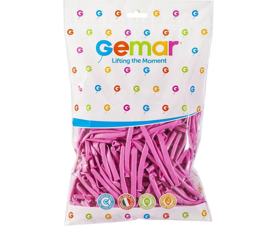 Balloons Gemar, modelling balloon, pink,, 100pcs