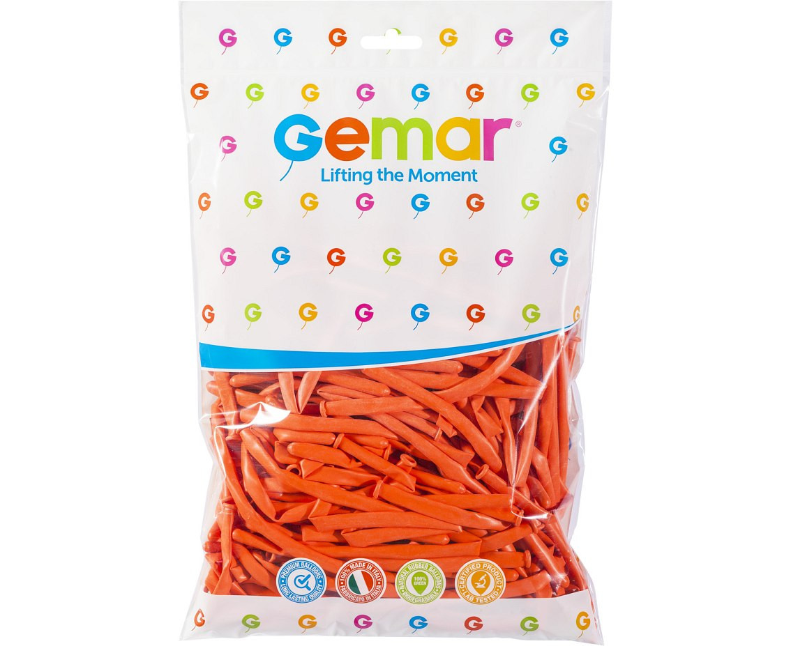 Balloons Gemar, modelling balloon, orange,, 100pcs