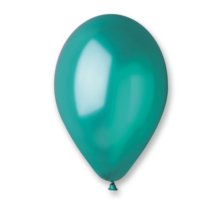 Balony Gemar 10", metalik zielone turkusowe, 100szt.