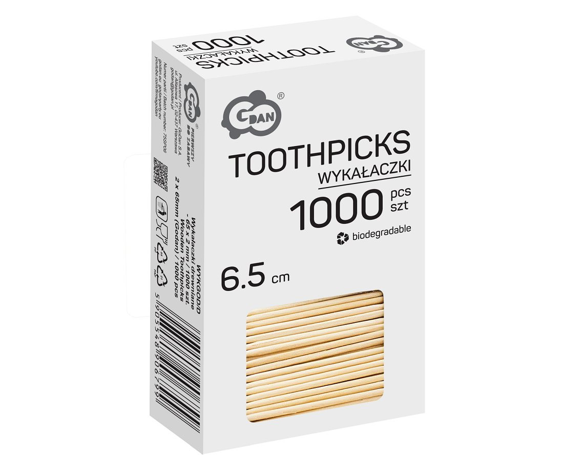 Wooden Toothpicks 2 x 65mm (Godan) /1000 pieces