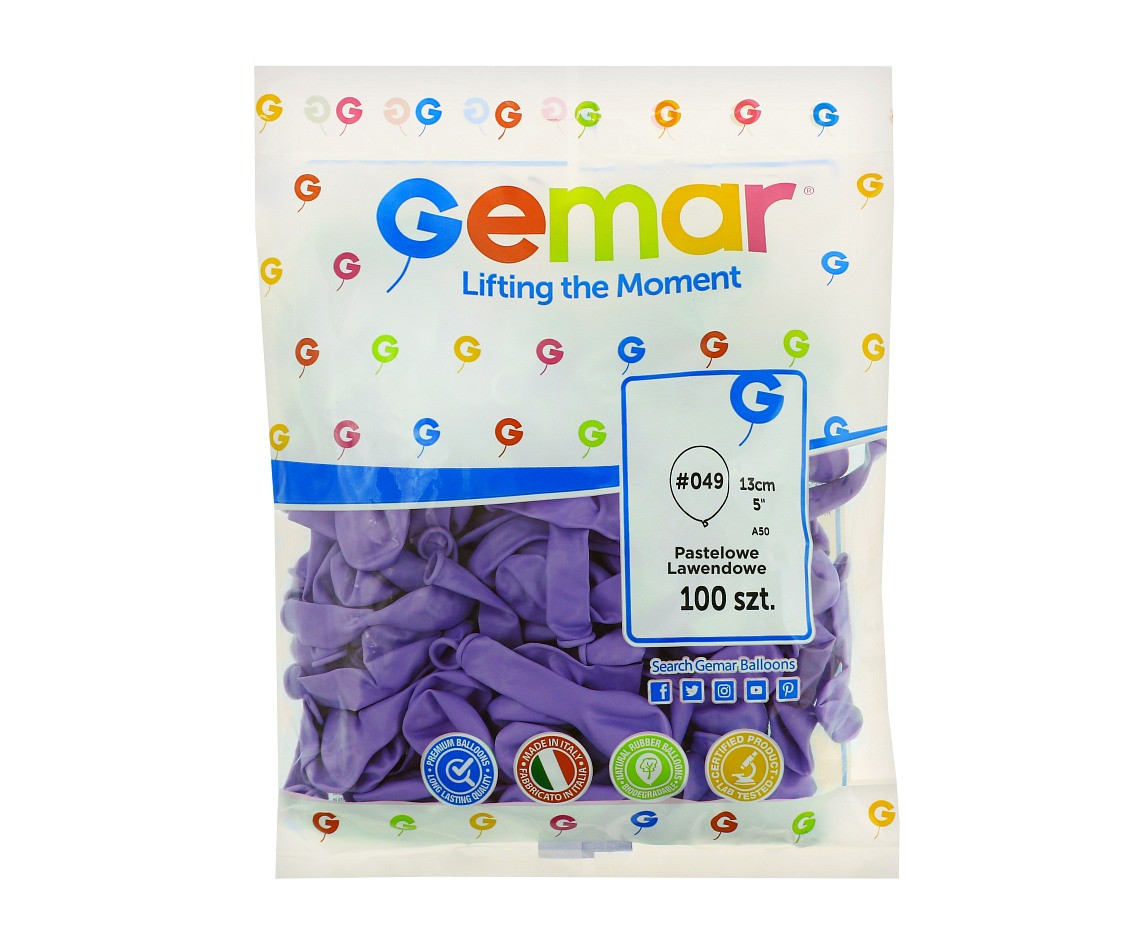 Balony Gemar 5", pastel lawendowe, 100szt.