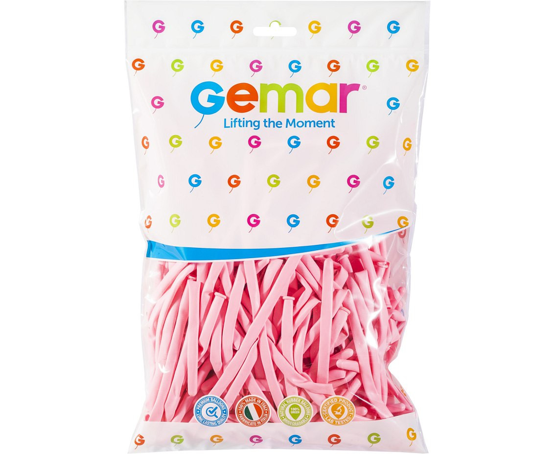 Balloons Gemar, modelling balloon, light pink, 100pcs