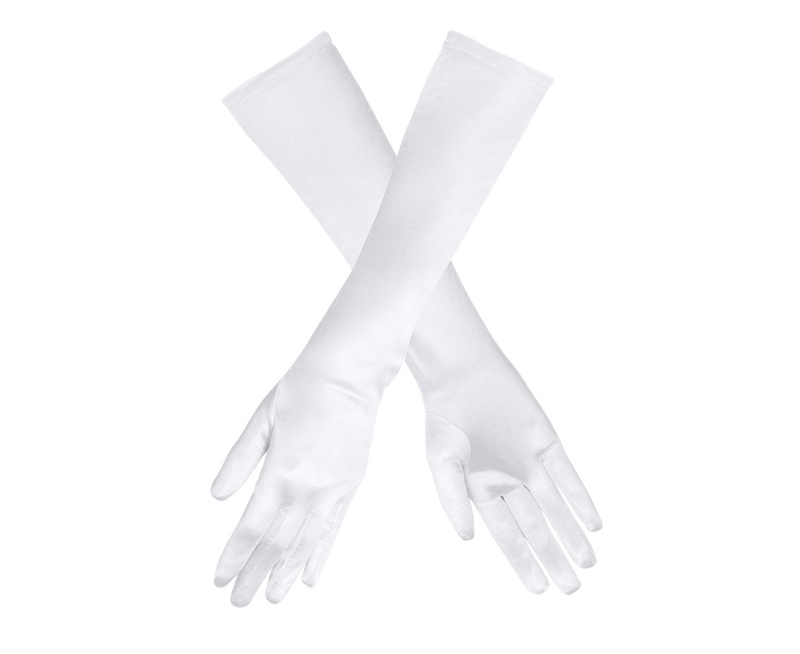 Satin Party gloves, 40 cm, peal colour